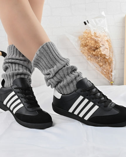 Дамски спортни обувки, D1303, Изработени от екологична кожа, Черни