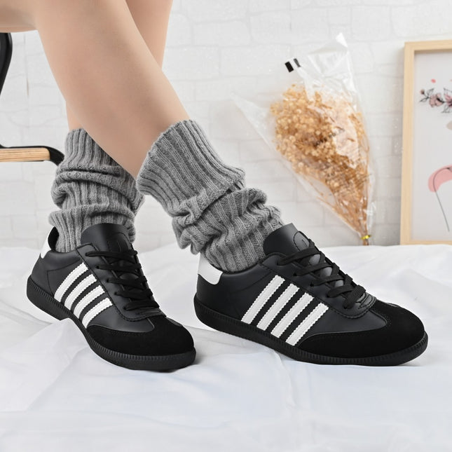 Дамски спортни обувки, D1303, Изработени от екологична кожа, Черни