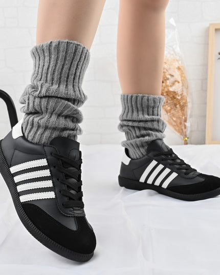 Дамски спортни обувки, D1303, Изработени от екологична кожа, Черни