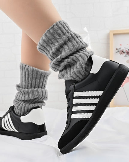 Дамски спортни обувки, D1303, Изработени от екологична кожа, Черни