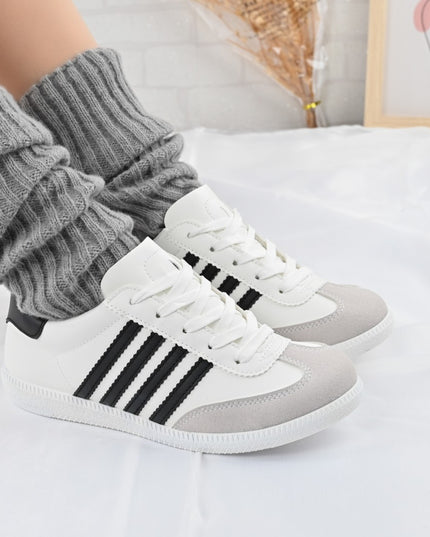 Дамски спортни обувки, D1303, Изработени от екологична кожа, Бели