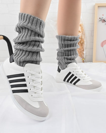 Дамски спортни обувки, D1303, Изработени от екологична кожа, Бели