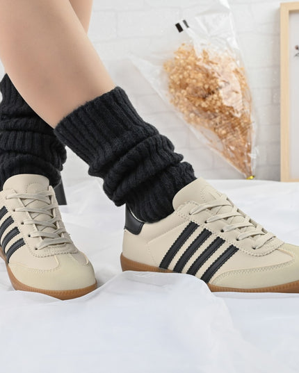 Дамски спортни обувки, D1303, Изработени от екологична кожа, Бежови