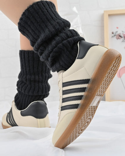 Дамски спортни обувки, D1303, Изработени от екологична кожа, Бежови