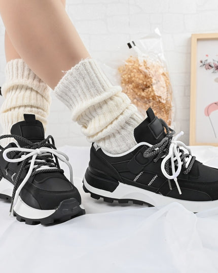 Pantofi sport de dama,D1307,Din material textil,Negru