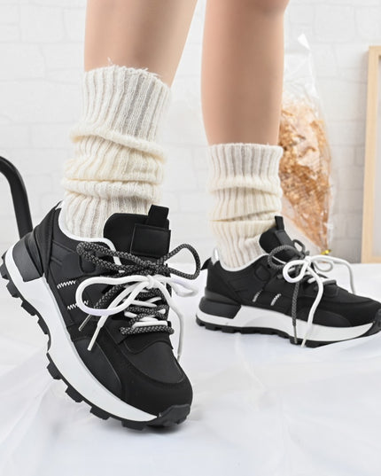 Pantofi sport de dama,D1307,Din material textil,Negru