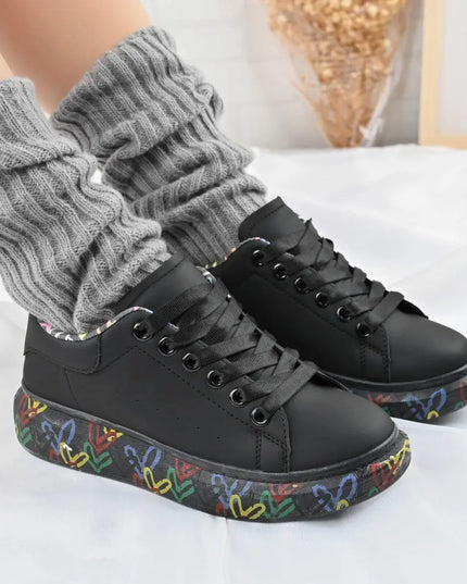 Pantofi Sport De Dama,Din piele Ecologica,D1369,Negru OEM