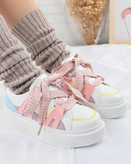 Pantofi sport de dama,D1315,Din Piele ecologica,Roz