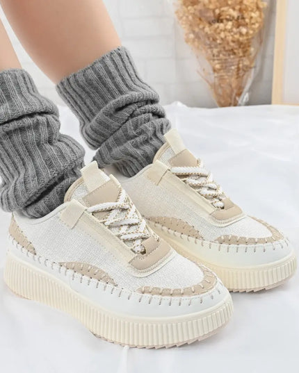 Pantofi sport de dama,din material textil,D1325,Bej OEM