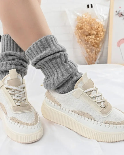 Pantofi sport de dama,din material textil,D1325,Bej OEM