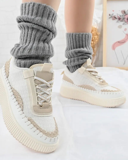 Pantofi sport de dama,din material textil,D1325,Bej OEM