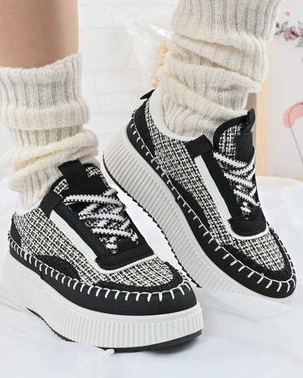 Pantofi sport de dama,din material textil,D1325,Negru