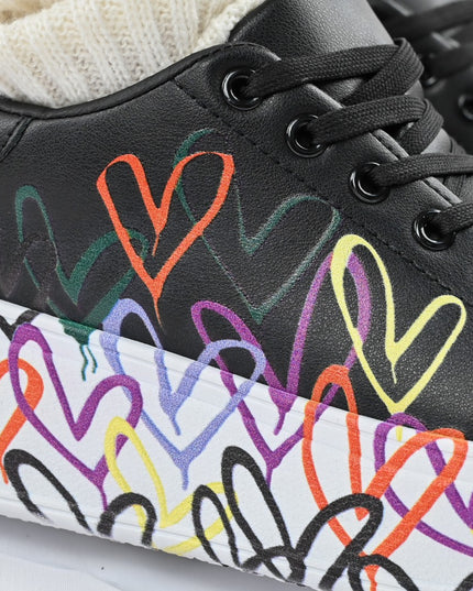 Pantofi Sport De Dama,Din Piele Ecologica,D1371,Negru