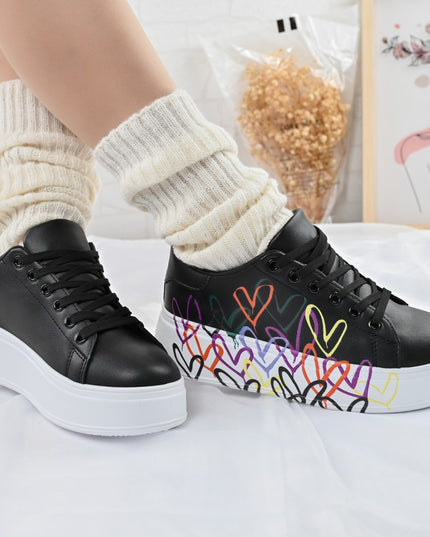 Pantofi Sport De Dama,Din Piele Ecologica,D1371,Negru