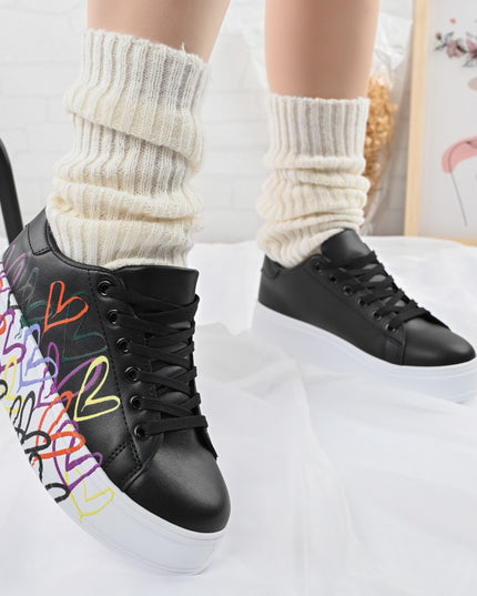 Pantofi Sport De Dama,Din Piele Ecologica,D1371,Negru