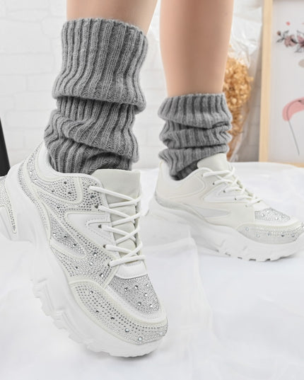 Pantofi sport De dama,din Piele ecologica intoarsa,1260,Alb