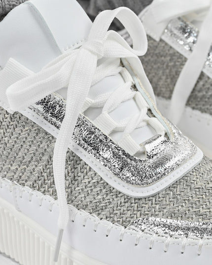 Pantofi sport de dama,din material textil,D1326,Argintiu
