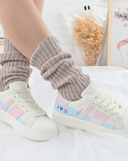 Дамски спортни обувки, изработени от екокожа, D1396, розови