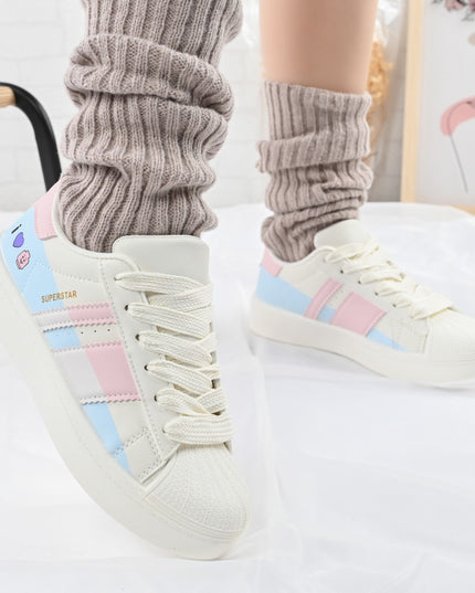 Дамски спортни обувки, изработени от екокожа, D1396, розови