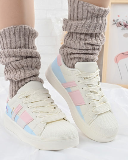 Дамски спортни обувки, изработени от екокожа, D1396, розови