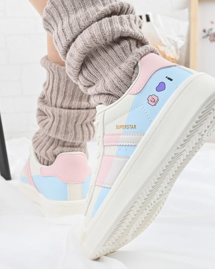 Дамски спортни обувки, изработени от екокожа, D1396, розови