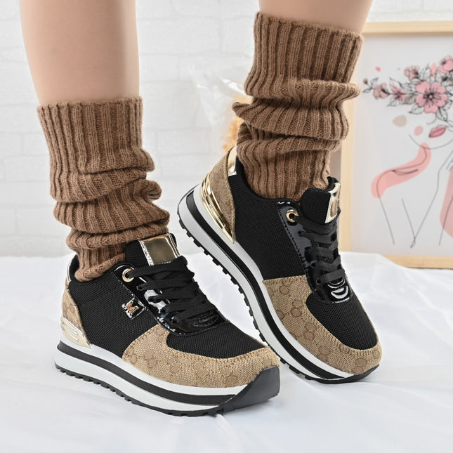 Дамски спортни обувки, с мрежести вложки, 1266, черни