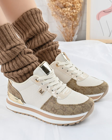 Pantofi sport De dama,cu insertii de plasa,1266,Bej