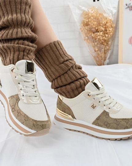 Pantofi sport De dama,cu insertii de plasa,1266,Bej