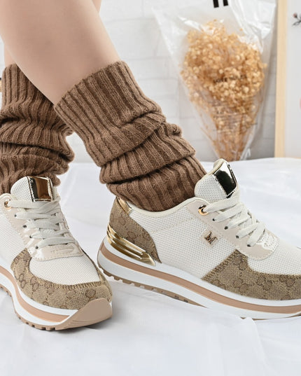 Pantofi sport De dama,cu insertii de plasa,1266,Bej