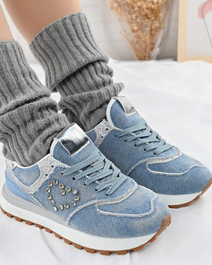 Pantofi sport De dama,Din Denim,D1399.Albastru Desschis