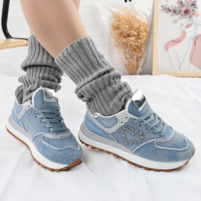 Pantofi sport De dama,Din Denim,D1399.Albastru Desschis