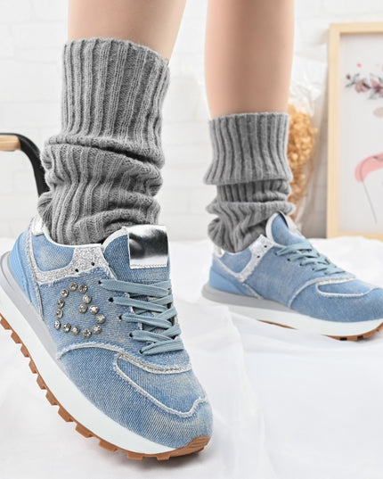 Pantofi sport De dama,Din Denim,D1399.Albastru Desschis