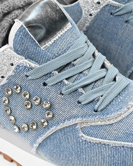 Pantofi sport De dama,Din Denim,D1399.Albastru Desschis