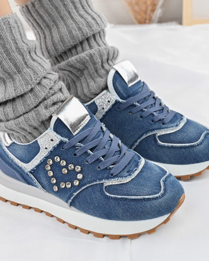 Pantofi sport De dama,Din Denim,D1399.Albastru