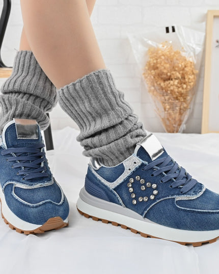 Pantofi sport De dama,Din Denim,D1399.Albastru