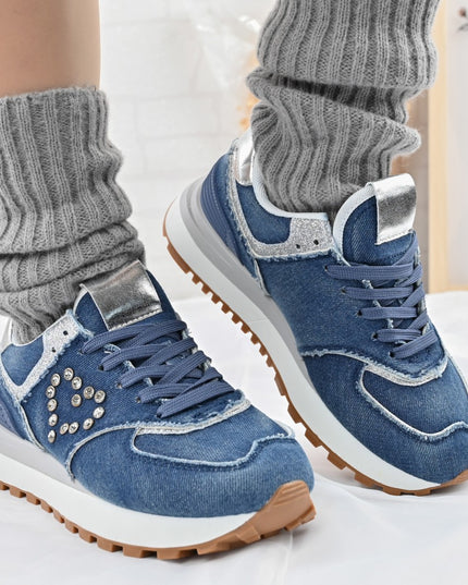 Pantofi sport De dama,Din Denim,D1399.Albastru