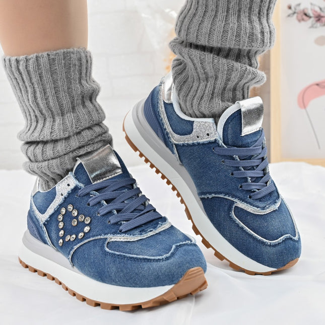 Pantofi sport De dama,Din Denim,D1399.Albastru