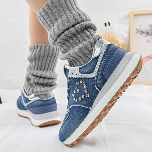 Дамски спортни обувки, деним, D1399. Синьо