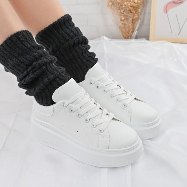 Pantofi sport de dama,Din Piele ecologica,D1329,Alb