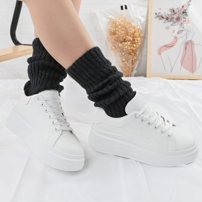 Pantofi Sport De Dama,Din piele ecologica,D1424,Alb