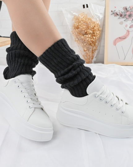 Дамски спортни обувки, Изработени от екокожа, D1329, Бели