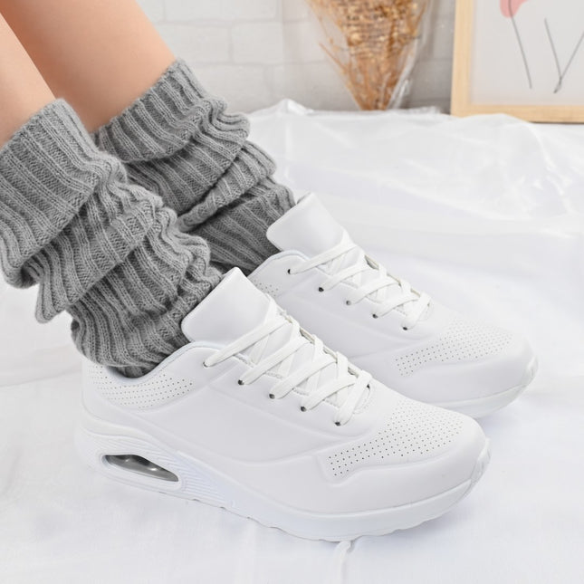 Дамски спортни обувки 1300, Леки, От екологична кожа, Бели