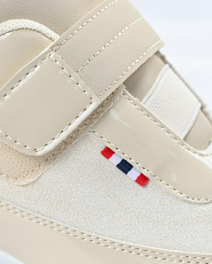 Дамски спортни обувки, Изработени от еко кожа, С платформа подметка, D1331, Бежов