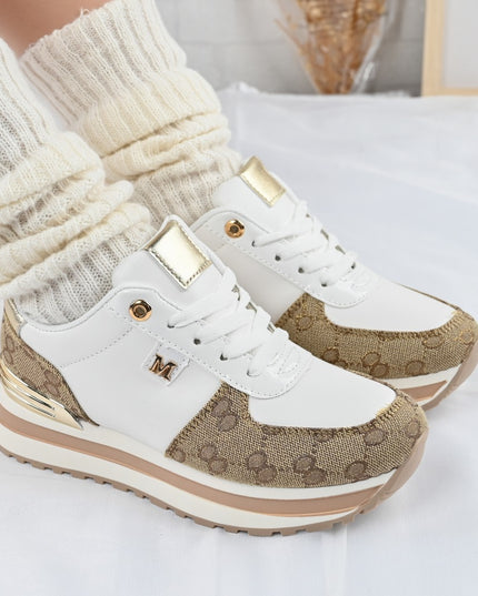 Дамски спортни обувки, изработени от екологична кожа, 1264, бели