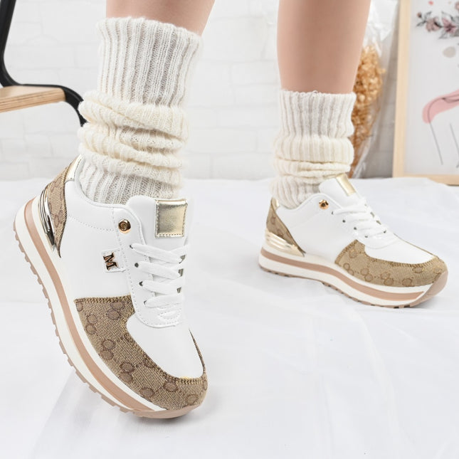 Pantofi sport De dama,din Piele ecologica,1264,Alb