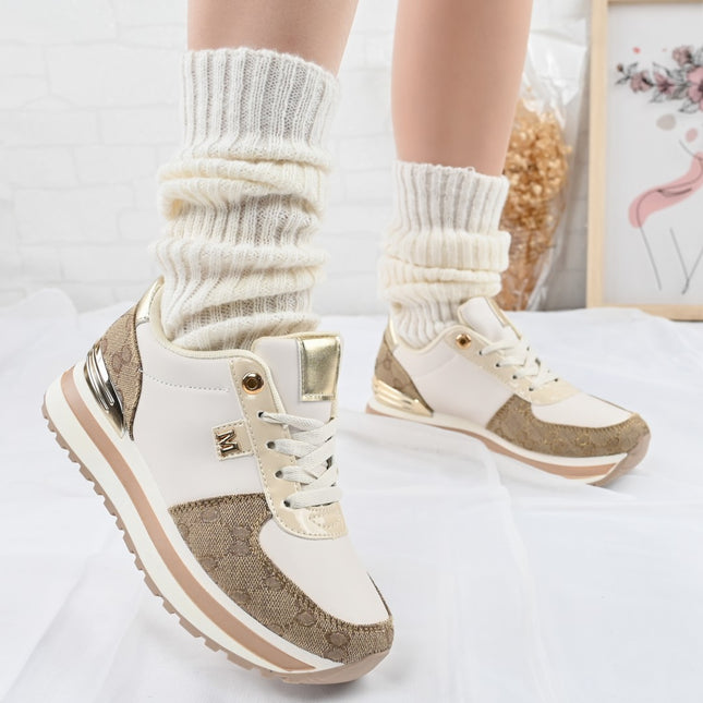 Pantofi sport De dama,din Piele ecologica,1264,Bej