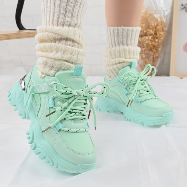 Pantofi sport De dama ,din Piele ecologica,1270, Verde