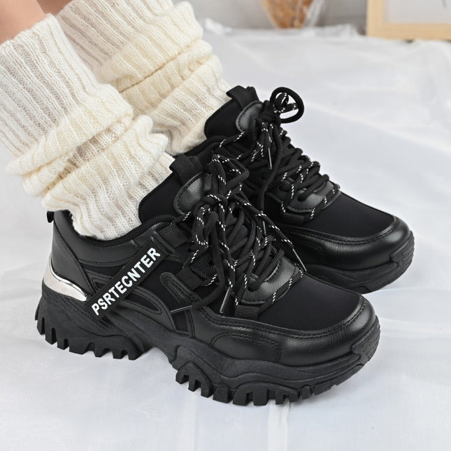 Дамски спортни обувки от екологична кожа 1270 Черни