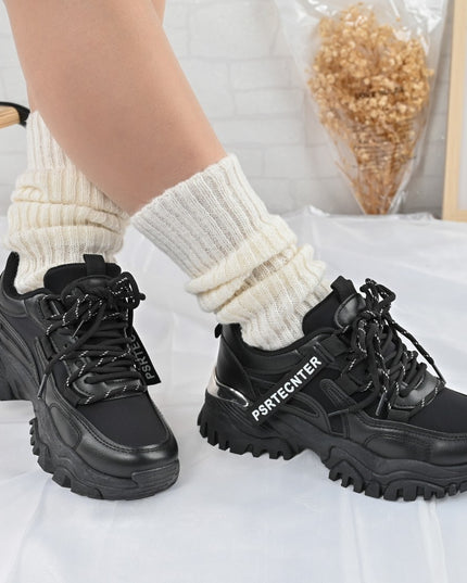 Дамски спортни обувки от екологична кожа 1270 Черни