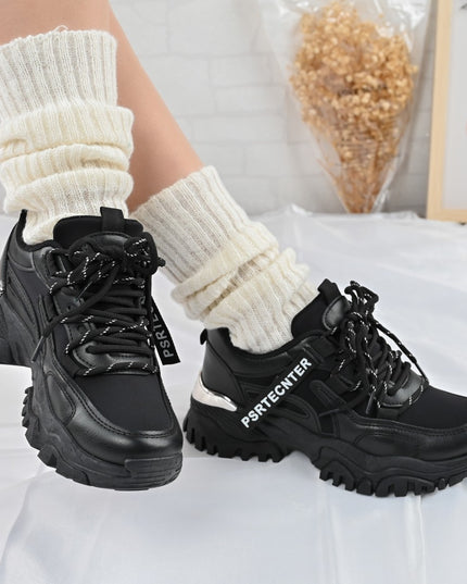 Дамски спортни обувки от екологична кожа 1270 Черни